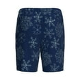 thumbnail image 2 of Haiem Snowflake Dark Blue Men's Pajama Short with Soft Woven Cotton Elastic Waistband Sleep Short-Large, 2 of 9
