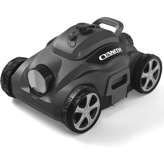 Cyanith MF-PC01 Cordless Robotic Pool Cleaner, 110-Min Runtime, Self-Parking, for Above-Ground & Flat-Bottom Inground Pools up to 1026 sq ft, Gray