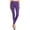 Purple, variant on Women's Solid Color Basic Soft Comfy Elastic Waistband High Waist Leggings