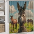 thumbnail image 5 of Happy Donkey 4 Piece Decor Shower Curtains Sets Non-Slip Rugs And Toilet Mat Lid Rug Accessories Funny Donkey Gifts Waterproof Durable Bathroom Decor Shower for Bathtub Decor, 5 of 8