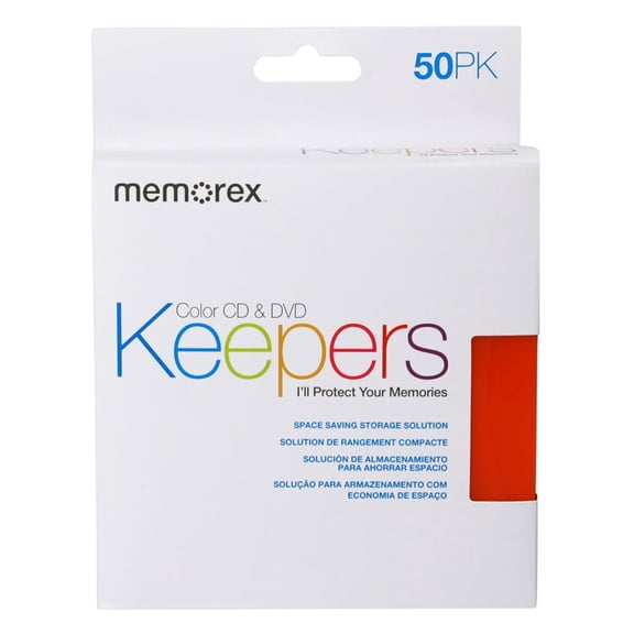 CheckOutStore 1000 Memorex CD/DVD Assorted Colors Plastic Keeper Sleeves