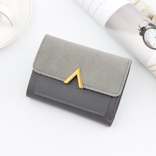 Cartera pequeña estilo coreano para mujer, tarjetero corto, billetera triple, tarjetero para mujer, minitarjetero