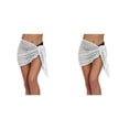 thumbnail image 3 of Guardurnaity Vestidos de playa Sexy de encaje de cintura alta Tipo de envoltura Cómodo de usar Fácil de combinar corta liviana Blanco Blanco L 2piezas, 3 of 6