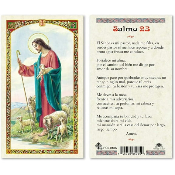 Gigi's Classy Kids Oracion al Buen Pastor Salmo Laminated Prayer Card, 23 Count, 25 Pack