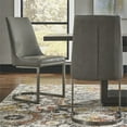 thumbnail image 2 of Modus Chaise d'Appoint Oxford en Simili Cuir Gris Basalte (Lot de 2), 2 of 5