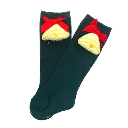 

Rovga Little Boys Girls Socks Children Christmas Stockings Cartoon Doll Stockings Non Slip Floor Stockings Solid Color Medium Tube Stockings