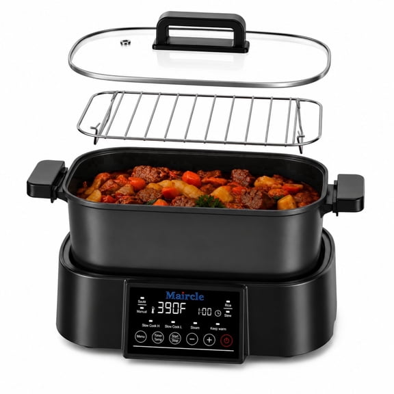 Maircle Digital Programmable Slow Cooker, 6.5Qt Large Multi-cooker with Timer, Temp Control