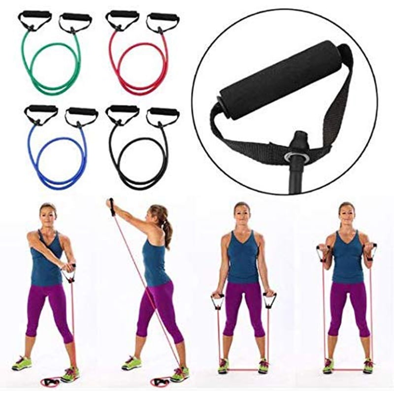 Exercise Fitness Resistance Band Rope Tube Latex Elastic For Gym Yoga Pilates 
