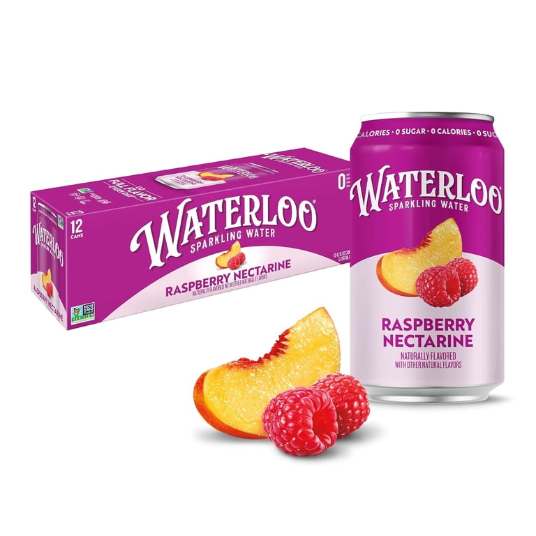 Waterloo Raspberry Nectarine Sparkling Water, 12 Pack Cans photo 2