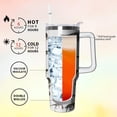 thumbnail image 3 of 40 oz Dinosaur Tumbler with Handle and Straw, Insulated Stainless Steel Cup with Lid, Travel Coffee Mug Water Bottle, Animal Lovers Women Gifts, 3 of 6