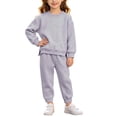 thumbnail image 2 of LvhaoGJOB Little Kids Boys Sweatshirt and Jogger Pants Outfit Set, Beige - fleece fabric, 2 of 7