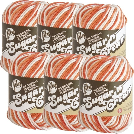 Lily Sugar'n Cream Yarn - Ombres-Poppy, Multipack Of 6