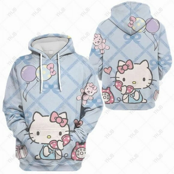 Winter Autumn Sweatshirt Hoodies Hello Kitty Women Hoody Female Japanese Kawaii Sudaderas Women‘s Hoodies Full Sleeve Hoodie
