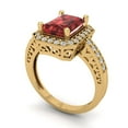 thumbnail image 2 of Clara Pucci 14K Yellow Gold 2.78ct Garnet Halo Ring for Women, 2 of 8