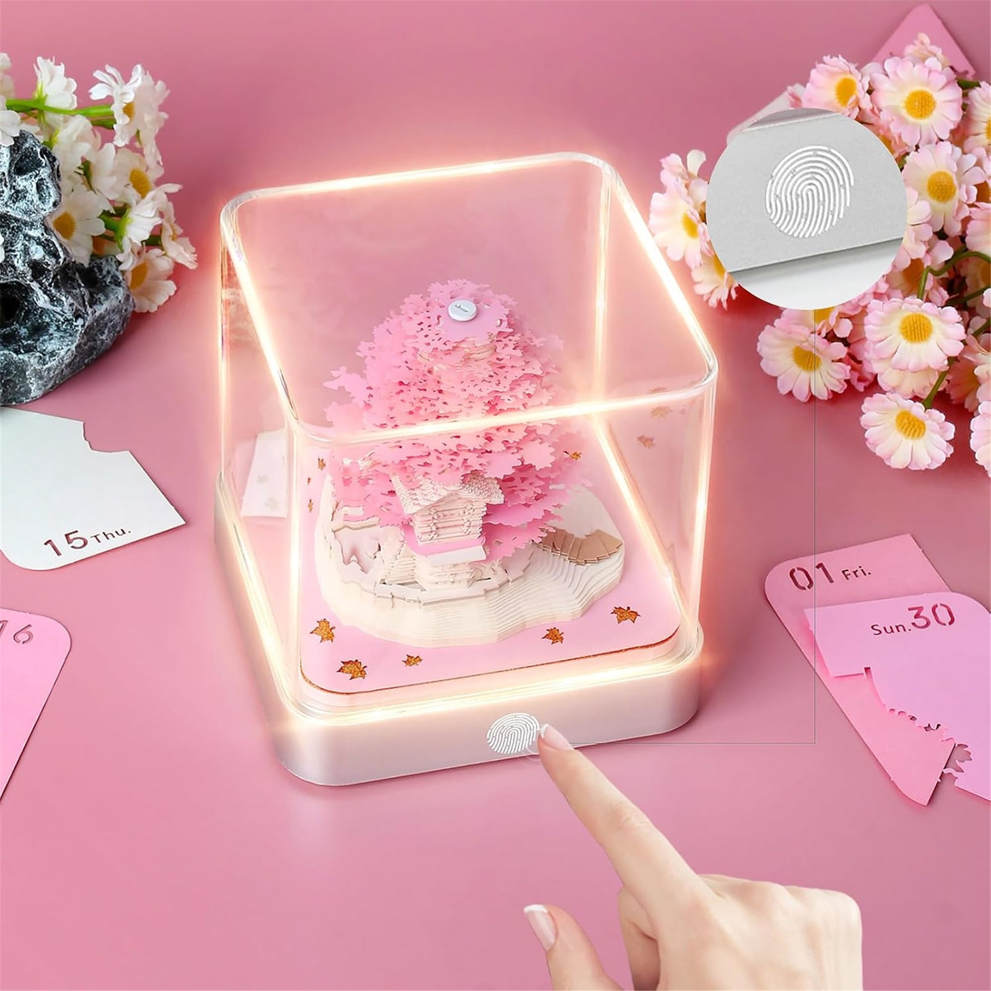 JKCCZLL 2026 Time Piece Calendar 3D Memo Pad Paper Art Romantic Tree, 3D Art Calendar DIY Notes Notepad Desktop Decoration Gift,Colorful,4.33in*4.33in*4.33