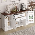 thumbnail image 2 of CQSXDA 63 Inch Farmhouse Barn Door Storage Cabinet With Two Drawers, Adjustable Shelves For Kitchen, Living Room & Dining Room，White, 2 of 14