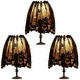 thumbnail image 1 of Paquete de 3 decoraciones para pantallas de lámparas de Halloween, pantalla de lámpara con cinta de encaje negra y telaraña, 1 of 5