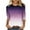 Purple, variant on IROINNID Polyester Long Sleeve T Shirt for Women Comfy Round Neck Gradient Print Sleeve Tops Blouse Shirt,Blue