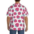 thumbnail image 7 of Goofa Hand Drawn Strawberry Printed Men's Casual Short-sleeved Shirt,Lightweight Breathable Button-down,Summer Casual men's top,Versatile Fashion shirt-, 7 of 7