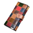 thumbnail image 4 of Women Long Wallet Leather Card Case Zipper Pocket Color Matching C, 4 of 8