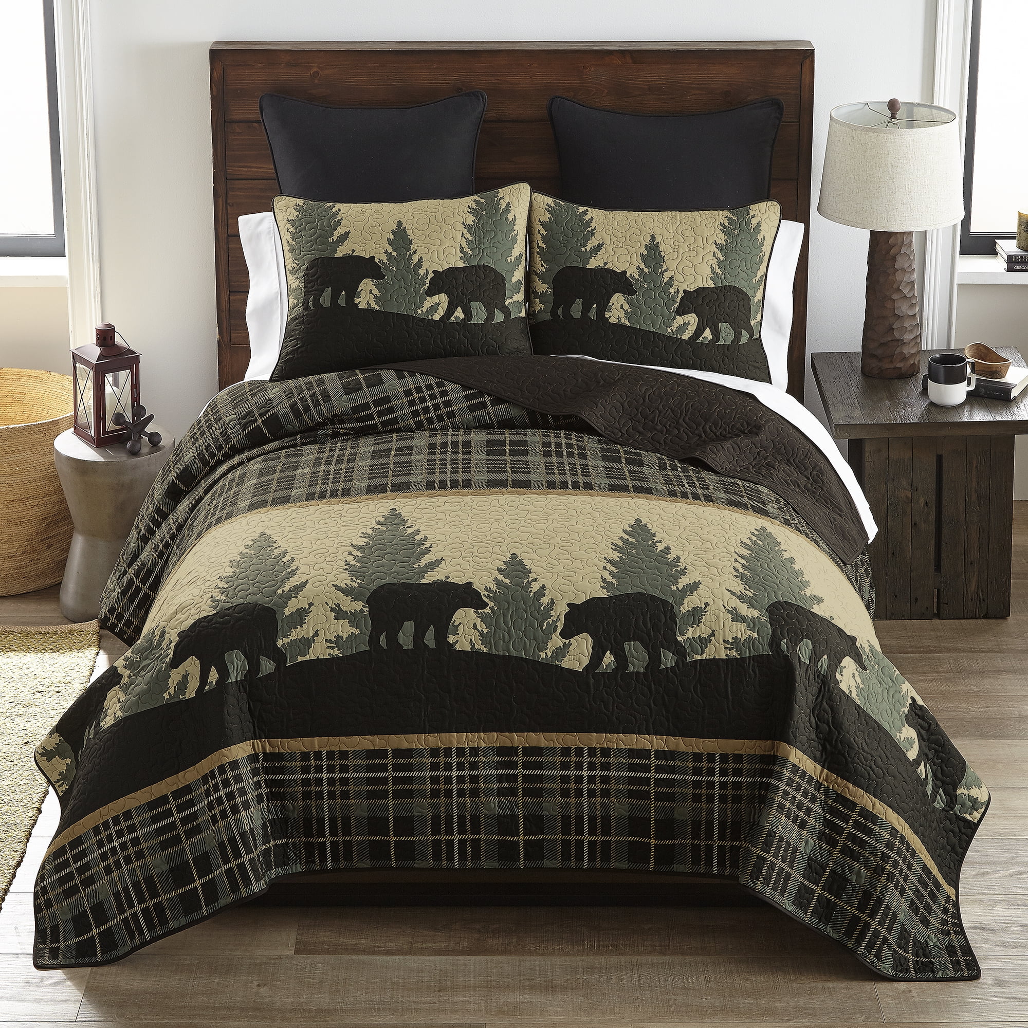Donna Sharp Full/Queen Quilt Bear Walk Plaid Lodge Quilt