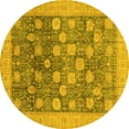 thumbnail image 1 of Ahgly Company Indoor Round Oriental Yellow Modern Area Rugs, 4' Round, 1 of 4