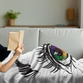 thumbnail image 3 of Eye Soft Flannel Fleece Throw Blanket, Eyeball of a Female in Many Colors Looking Elsewhere with Digital Sketch Art Style, Cozy Plush for Indoor and Outdoor Use, 60" x 80", Multicolor, by Ambesonne, 3 of 5