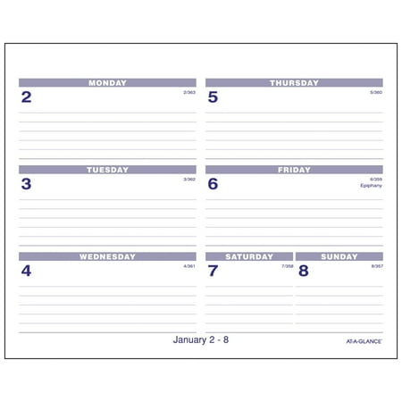 at a glance sw705x50 flip a week desk calendar refill 5 5 8 x 7