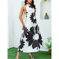 thumbnail image 6 of oyyniis Women Sexy Backless Long Dress Summer Beach Holiday Sleevelees Maxi Dresses Elegant Casual Flower Printed Sundress S, 6 of 6