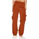 thumbnail image 4 of Puntoco Leggings De Trabajo De Color Liso Para Mujer, Pantalones Elásticos De Pierna Ancha Con Lazo En La Cintura, Cintura Baja Recta, Doble Botonadura, Naranja Xl, 4 of 7