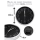thumbnail image 3 of Reloj de Pared Moderno QZ Silencioso Elegante Plata con Fondo Negro 30 cms x 4 cms RLPLNE, 3 of 5