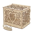 thumbnail image 6 of Efavormart Rustic Natural DIY "Mr. & Mrs." Wedding Card Box With Label Stand, Hollow Laser Cut Wooden Money Box - 12"X9", 6 of 11