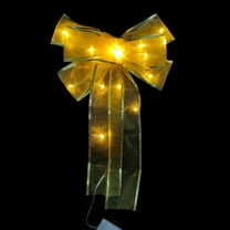 Large LED Christmas Tree Ribbon Bow, 9.1*13.8 inch Glowing Christmas Ribbon Bows, Christmas Tree Ornaments Tree Topper Christmas Decoration, Christmas Seasonal Tree Wreaths Decoration