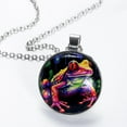 thumbnail image 2 of Frog Glass Circular Pendant Necklace - Elegant Jewelry for Women, 2 of 5