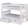 thumbnail image 2 of French Country Bunk Beds Twin Over Twin with Trundle, Solid Wood, White Bedroom Beds, 2 of 3