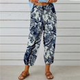 thumbnail image 1 of Pntutb Grande Taille Liquidation! Mode Femmes Été Décontracté Ample Coton et Lin Poche Pantalon Uni, 1 of 6