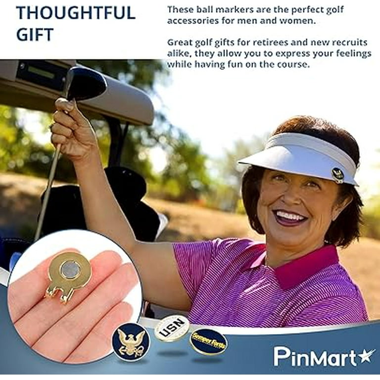 PinMart s Officially Licensed United States Navy Pack of 3 Magnetic Golf Ball Markers and Hat Clip Golf Accessories for Men and Women Ball Markers