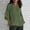 Army Green#2, variant on Fesfesfes Women's Oversize Blosues Home Casual Three-Quarter Sleeves Round Neck T-shirt Solid Color Loose Breathable for Daily Wearing(Army Green,L)