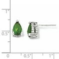 thumbnail image 2 of Cheryl M Sterling Silver Rose-cut Pear Glass Sim. Emerald & CZ Post Earring QCM372, 2 of 2