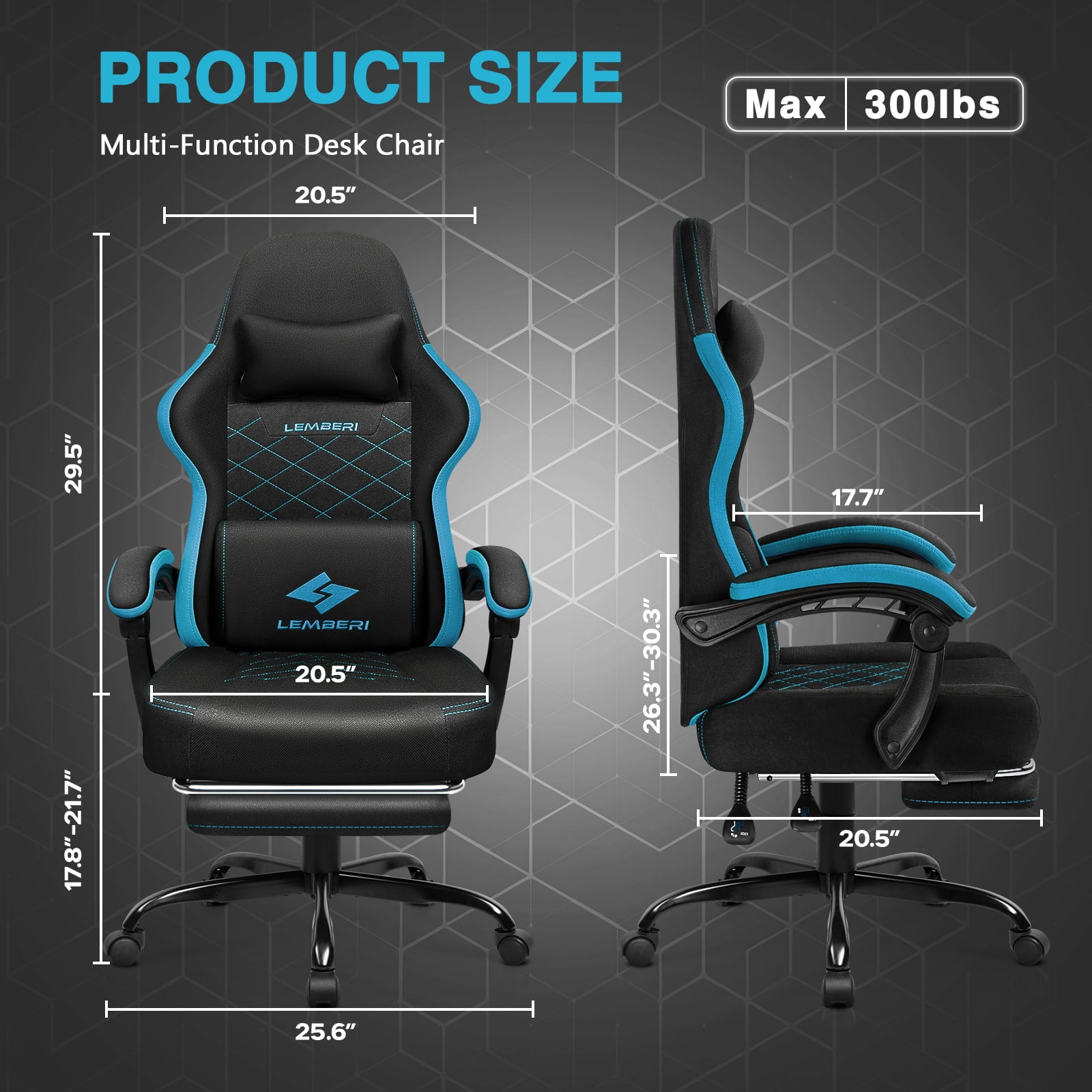 Waleaf Video Game Chairs with footrest,Gamer Chair for Adults,Big and Tall Chair, 400lb Capacity, Racing Style Computer Chair with Ergonomic Lumbar Support, Gaming Chairs for Teens