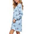 thumbnail image 6 of JOANKDMI Girls Butterfly Pattern Nightgowns Long Sleeve Sleepwear Soft Nightshirt Comfy Casual Lounge Dress Ruffled Cuff Sleep Shirt Pj Nightwear Slumber Party Kids, 6 of 8
