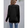 thumbnail image 5 of Gustave Women's V Neck Long Sleeve T-Shirts Fashion Cross Wrap Tops Solid Casual Loose Tunic Blouse Tee for Fall Winter "Black, 2XL", 5 of 7