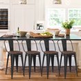 Andeworld 30" bar stools Set of 4,Black Bar Stools with Larger Seat,Bar
