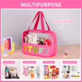 thumbnail image 4 of Bolsa de maquillaje Eurovicky con parche con letras de chenilla transparente e impermeable, 4 of 8
