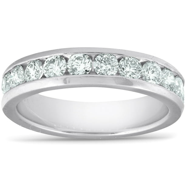 1ct Laboratoire Cultivés Bague de Mariage en Diamant Ensemble de Canal de Platine Eco Friendly