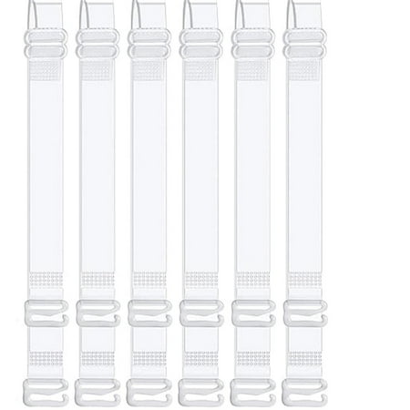 GiLiling 6 Pcs Clear Bra Strap Adjustable Shoulder Strap 6Pairs Max Length 40cm/15.7in Non Slip Bra Straps Adjustable Transparent Shoulder Strap Hook Replacement Extenders Strapless
