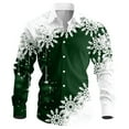 thumbnail image 2 of Ceisia Men's Spring Gift & Winter Fashionable Print Color Contrast Casual Long-Sleeve Turndown Collar Shirt - Loose Large Size T op, 2 of 3