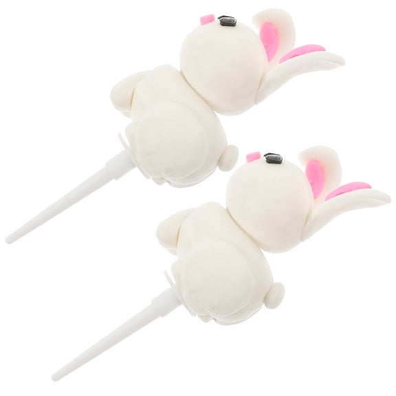 WEUVEB Bunny Cake Decorations Cake Topper Assorted Color 2Pcs