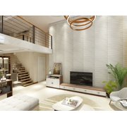 Art3d PVC 3D Wall Panels For Living Bedroom kitchen White 19.7 x 19.7 (12 Pack)