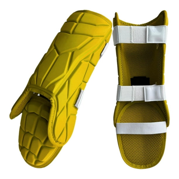 Protectores de piernas de béisbol y Softbol, espinilleras protectoras para equipos de adolescentes, espinilleras compactas ergonómicas versátiles Amarillo